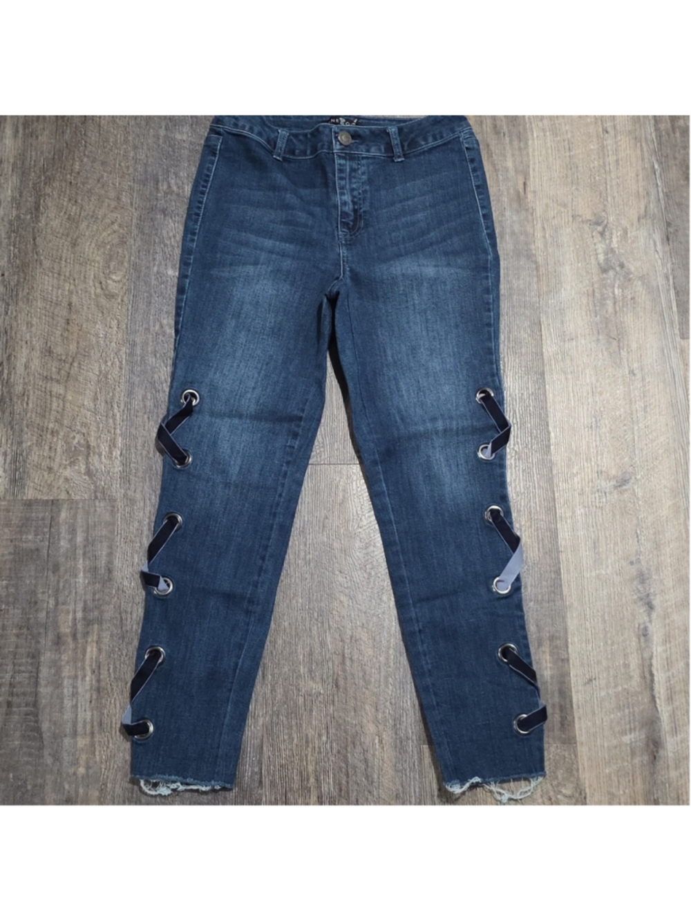 One5One Jean's Women's Size 4 Side Ties Dark Wash